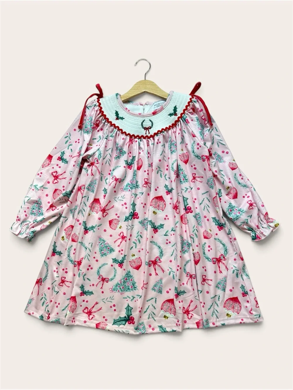 Rylee Faith Fall/Holiday Girls Pink Smocked Dress